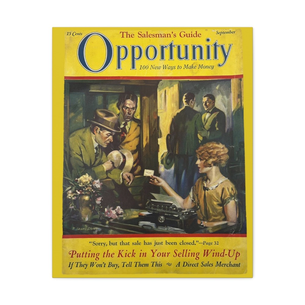 New Antique "The Salesman Guide" Gallery Canvas Wrap Reprod. Artwork (2 Sizes)